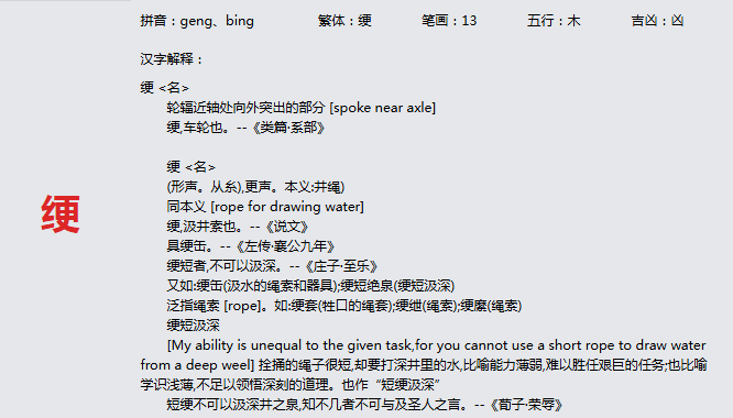 康熙字典_绠字基本解释，绠字含义，绠字意义